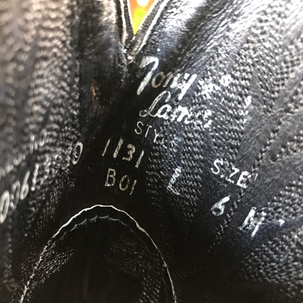 Vintage 90s Black Leather Western Boots by Tony Lama - Size 6M - Picture 12 of 15